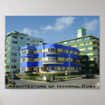 Poster Cuba: Arquitetura do Art Deco<br><div class="desc">A arquitetura cubana inclui muitas cores em edifícios deco como estes em Havana,  Cuba.</div>
