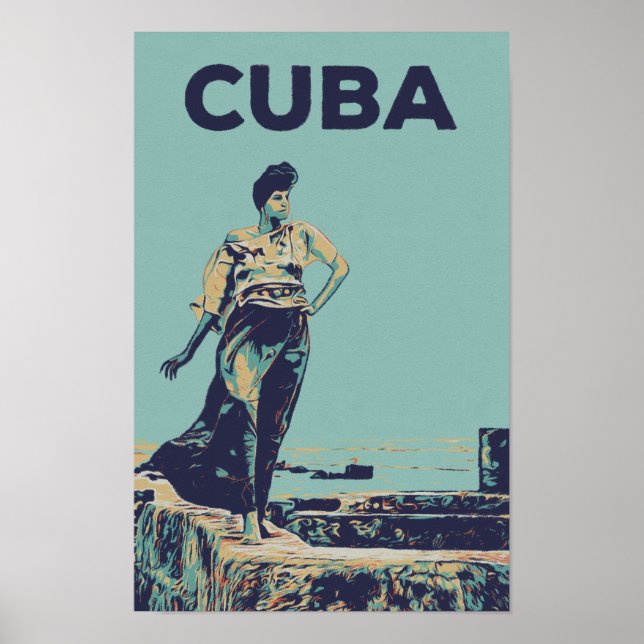 Poster Cuba Caribe uma mulher orgulhosa de Havana Cartão- (Frente)