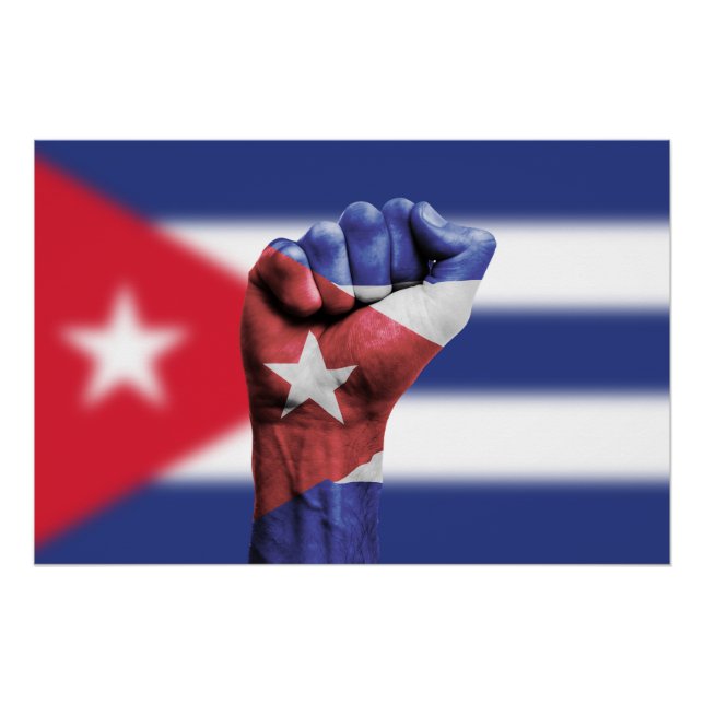 Pôster Cuba Flag Fist (Frente)