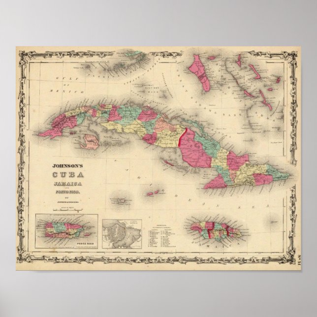 Poster Cuba, Jamaica e Porto Rico (Frente)
