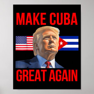 Poster Cuba Patriótica Liberdade Cuba Bandeira EUA Gráfic