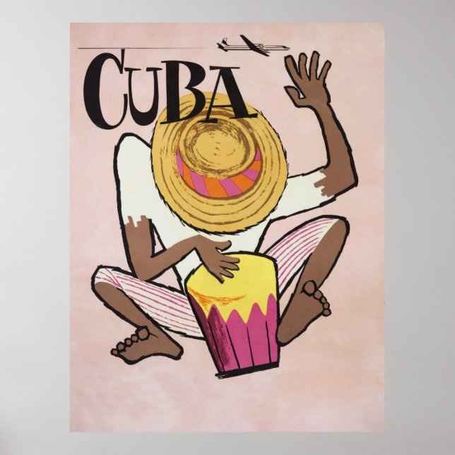 Poster Cuba, viagens vintage (Frente)