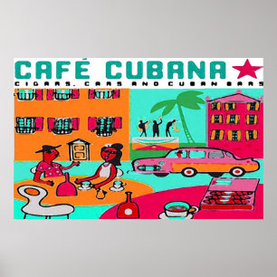 Pôster cubana do café