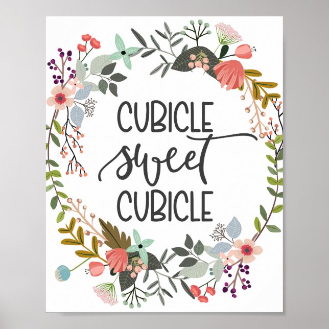 Poster Cubicho doce cubículo, decoração de escritório (Frente)