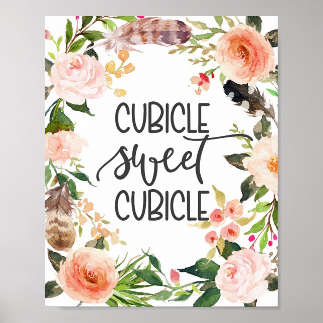 Poster Cubicho doce cubículo, decoração de escritório (Frente)