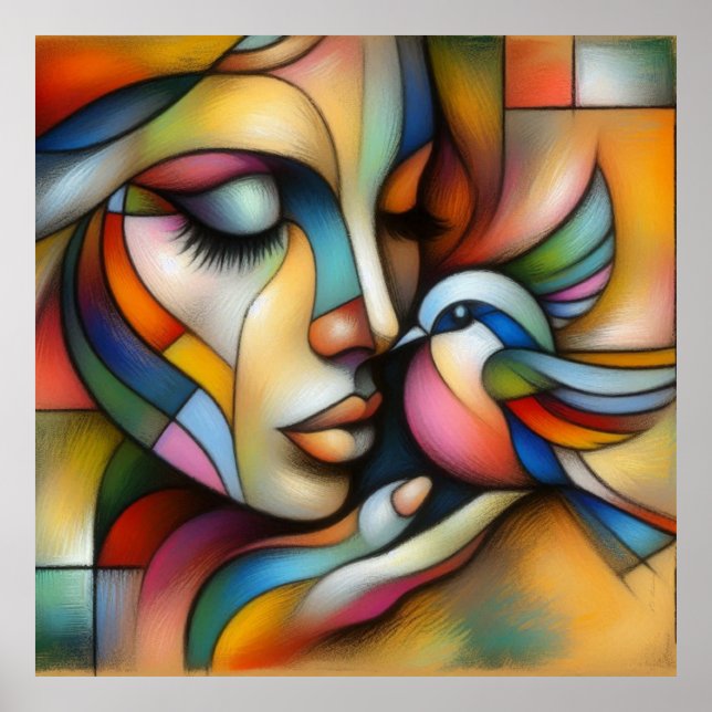 Poster Cubismo, Abstrato, Moderno, Poster, Arte (Frente)