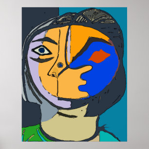 Pôster Cubismo feminino