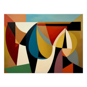 Pôster Cubismo Surreal Fragmentado