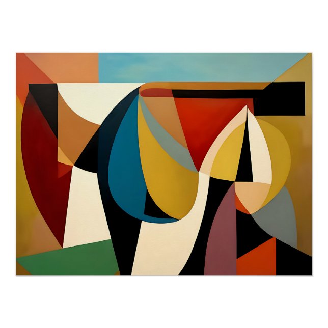 Pôster Cubismo Surreal Fragmentado (Frente)