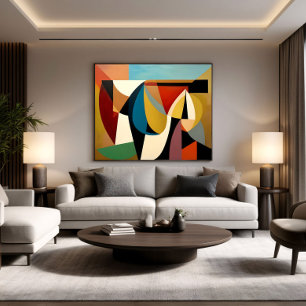 Poster Cubismo Surreal Fragmentado