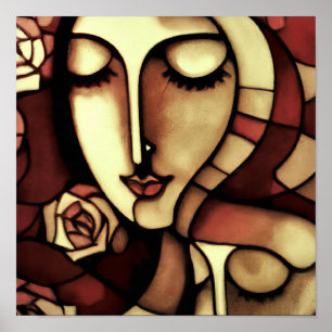 Poster Cubist Blossom Gaze