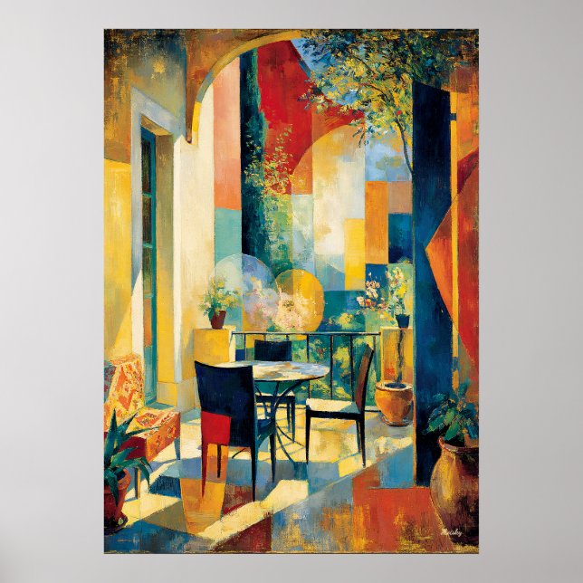 Poster Cubist Sunlit Terrace Reinterpretation Masterpiece (Frente)