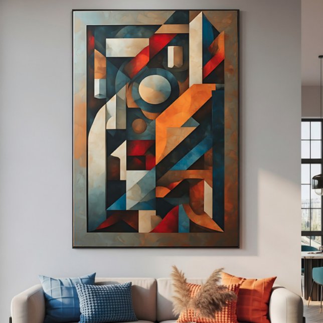 Poster Cubista Geométrico Moderno Abstrato (Criador carregado)