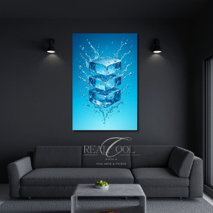 Poster Cubo de Gelo Flutuante Espalhando – Arte Digital D
