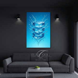 Poster Cubo de Gelo Flutuante Espalhando – Arte Digital D