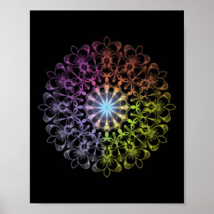 Poster Cubo de Geometria Sagrada Colorido Yoga Espiritual