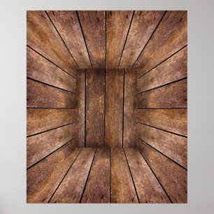 Poster cubo de madeira abstrato