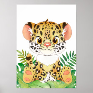 Poster Cubo-Leopardo, Animal-Bebê, Animais Safari Selvage