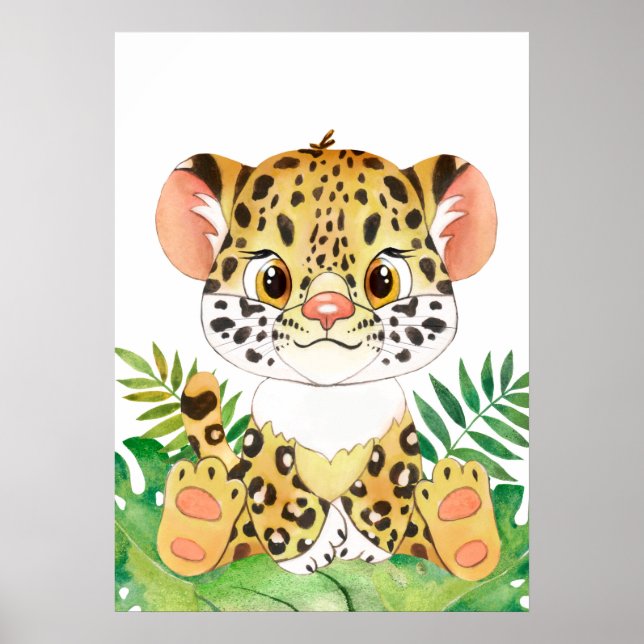 Poster Cubo-Leopardo, Animal-Bebê, Animais Safari Selvage (Frente)