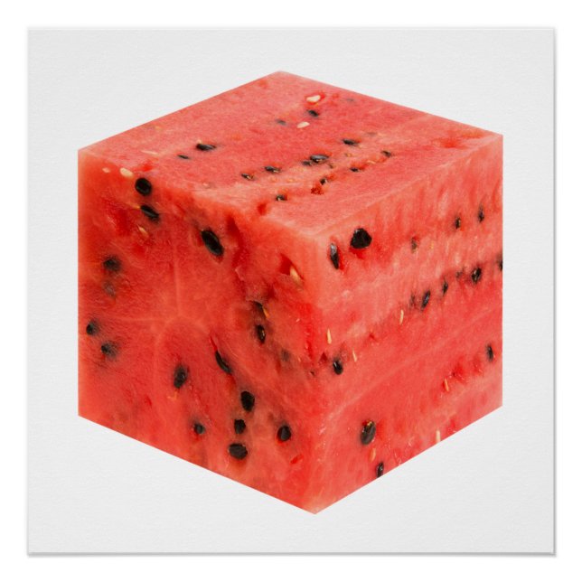 Pôster Cubo original de Comida de Melancia Vermelha doce  (Frente)