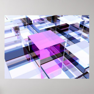 Poster Cubo roxo único