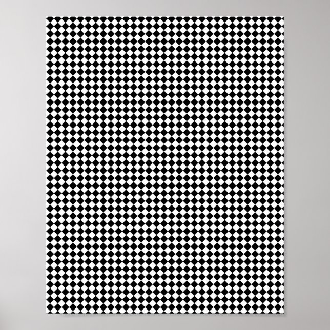 Poster Cubos abstrato preto e branco listrados (Frente)