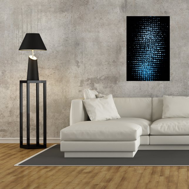 Poster Cubos azuis abstrato (Criador carregado)