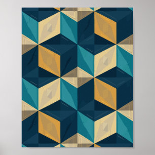 Poster Cubos Geométricos 3D