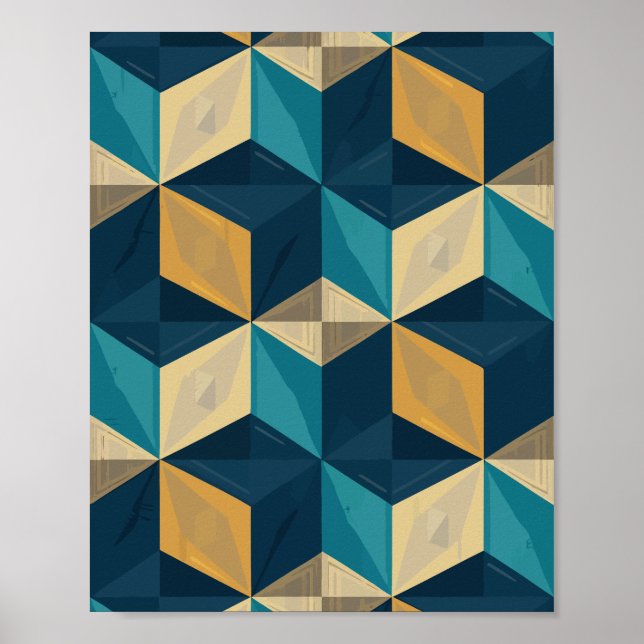 Poster Cubos Geométricos 3D (Frente)