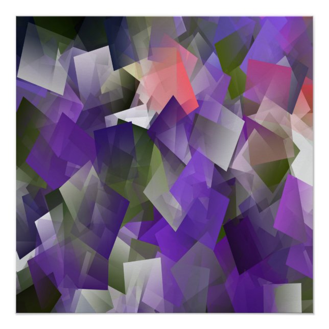 Pôster Cubos roxos de gelo. (Frente)