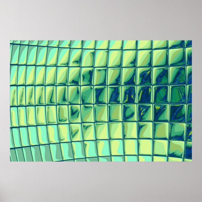 Pôster cubos turquesa (Frente)