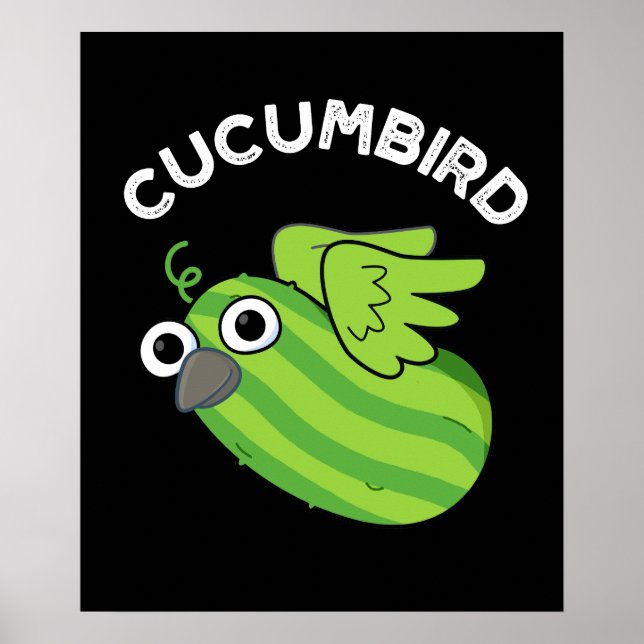 Poster Cucumbird Funny Veggie Pepino Pun Dardo BG (Frente)