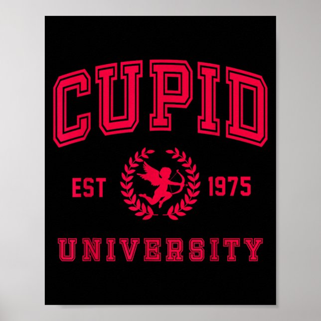Poster Cud University Cute Cherub Valentines Day Crest  (Frente)