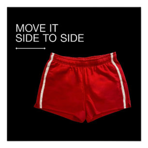 Pôster Cueca Esportiva Vermelha Mexe de um Lado para o Ou