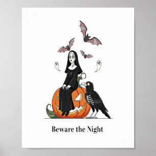 Poster Cuidado com a Freira Assustadora da Noite