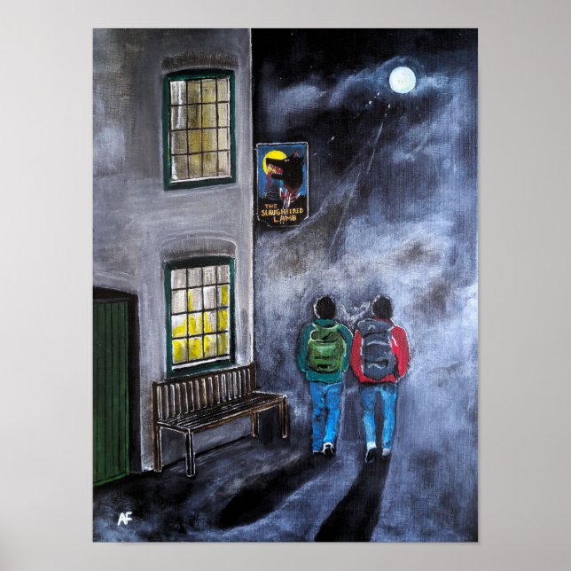 Poster Cuidado com a pintura da lua de Alfred Fox (Frente)