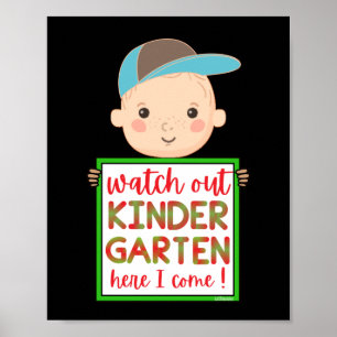 Poster CUIDADO COM KINDERGARTEN AQUI EU VENHO engraçado