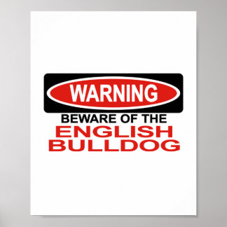 Poster Cuidado Com O Bulldog Inglês