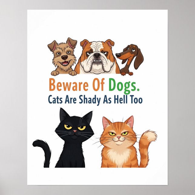Poster Cuidado com o cão e o gato também é sombrio (Frente)