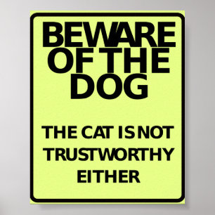 Pôster Cuidado Com O Cão (Poster Engraçado)