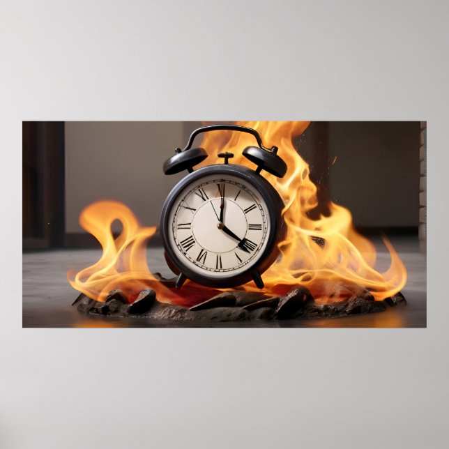 Poster Cuidado com o fogo, sem tempo (Frente)