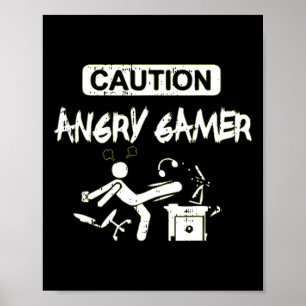 Poster Cuidado Com O Gamer Computador Engraçado Presente