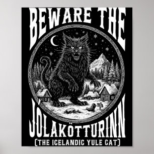 Poster Cuidado Com O Gato De Natal Jolakotturinn Islandês