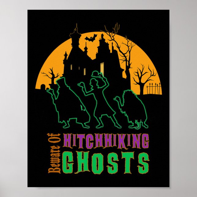 Poster Cuidado Com O Halloween Dos Fantasmas De Carona (Frente)