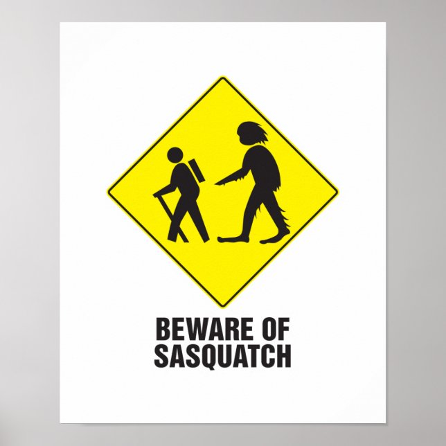 Poster Cuidado com o Sasquatch (Frente)