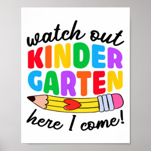 Poster Cuidado Jardim de Infância Aqui Vou Eu Crianças Di