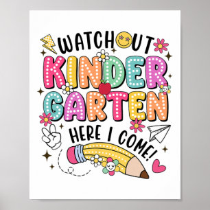 Poster Cuidado Jardim de Infância Aqui Vou Eu Primeiro Di