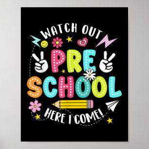 Poster Cuidado Pré-escola Aqui Estou De Volta à Escola Pr