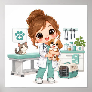 Poster Cuidado Veterinário Gentil