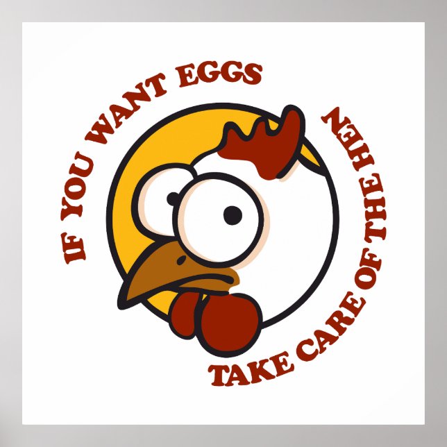 Poster Cuidar da galinha 1 (Frente)